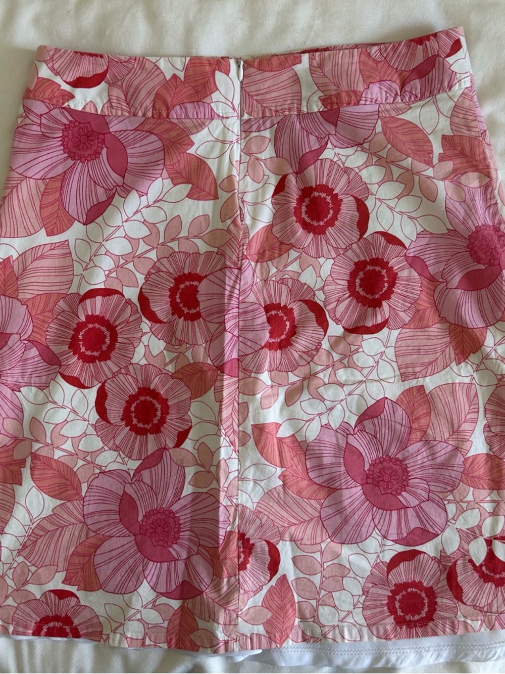 Pink & Red Floral a-line  Cotton Skirt
